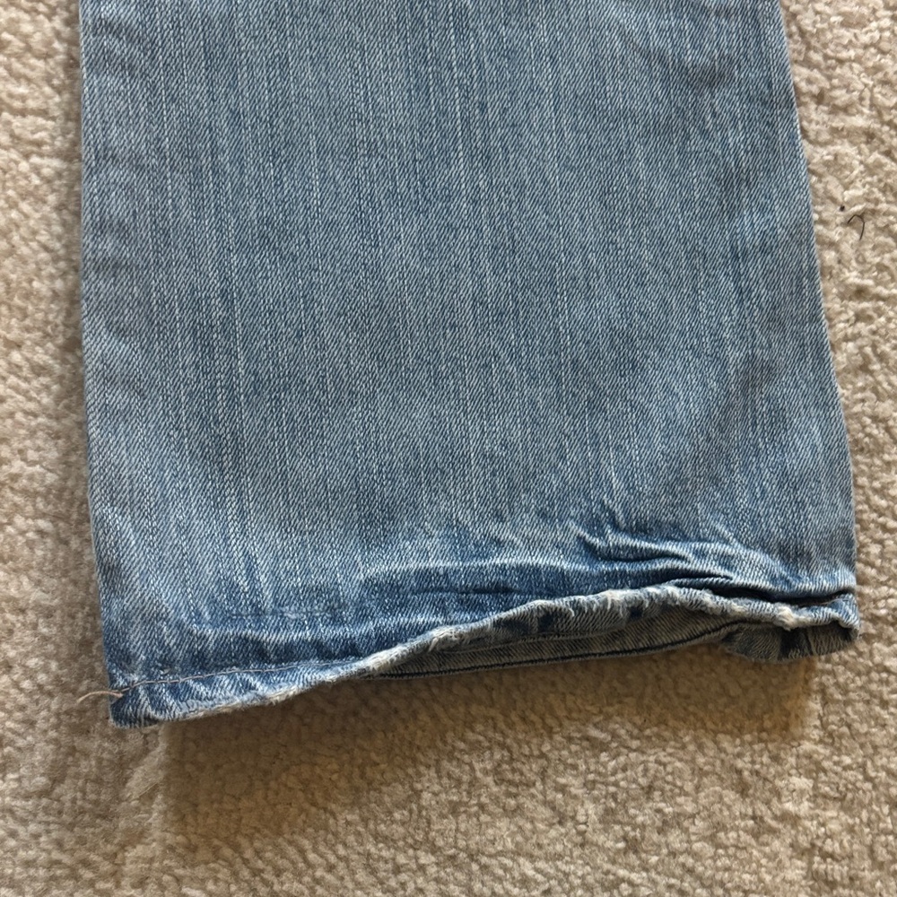 Abercrombie & Fitch Light Blue Distressed Flare Jeans - Picture 7 of 8